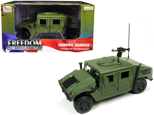 HMMWV (Humvee) \Security Police\" Olive Green Drab 1/18 Diecast Model