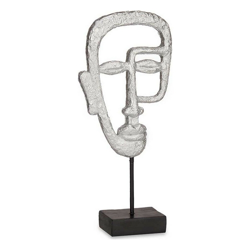 Decorative Figure Face Silver Polyresin (19,5 x 38 x 10,5 cm)