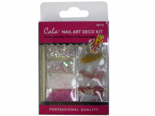 Kole Imports GW808-72 Pink Gems Nail Art Decoration Kit with Glue - Pa