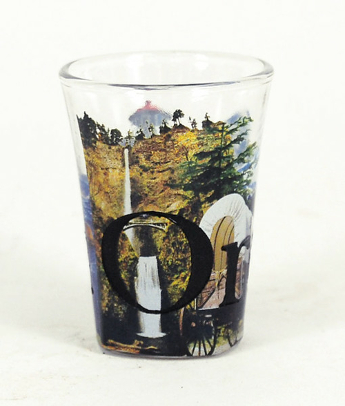Americaware SGORE01 Oregon Full Color Etched Shot Glass