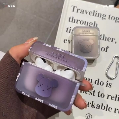 Gradient violent bear airpods case,Color changing airpods 3 case soft