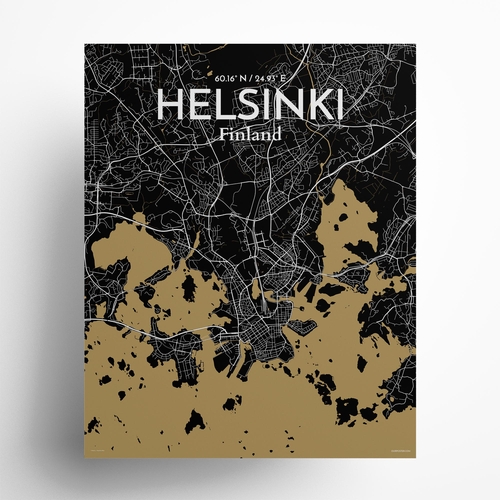 Helsinki City Map Poster