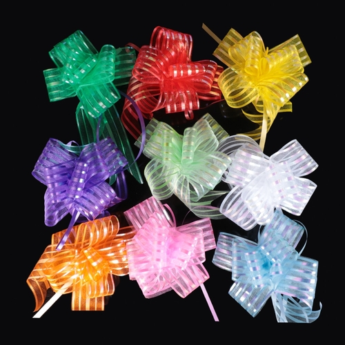 10pc 50mm Ribbon Pull Bow Artificial Flower Party