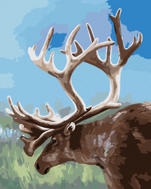 Zuty - Paint by Numbers - REINDEER AND BIG ANTLERS (D. RUSTY RUST),