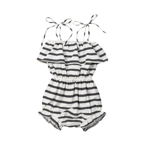 Kids Baby Girl Stripe Sling Romper Sleeveless