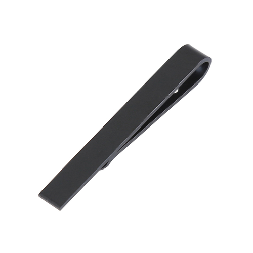 Plain Metal Tie Clip - Black