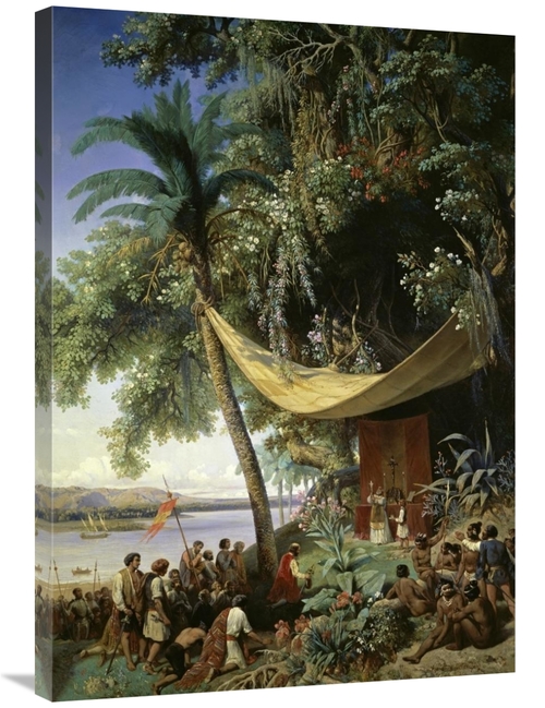 Global Gallery GCS-281729-36-142 36 in. First Mass in America Art Prin