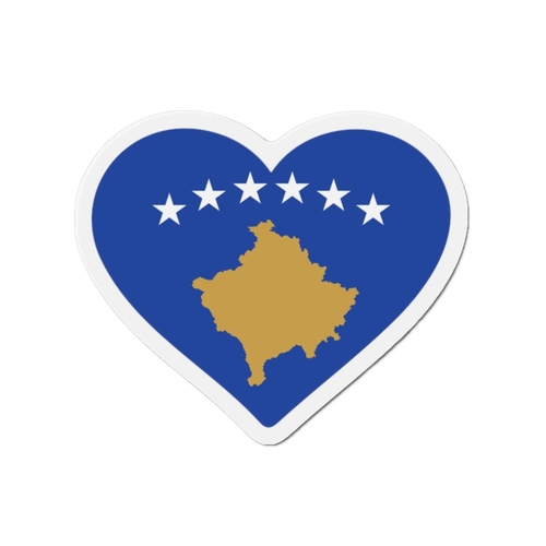 Aimant Coeur Drapeau du Kosovo en plusieurs tailles