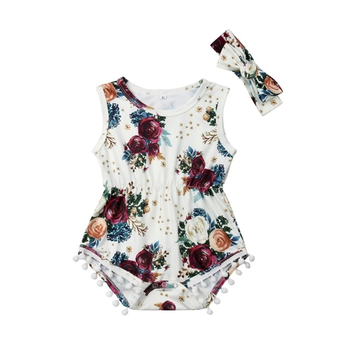 Lovely Newborn Baby Girl Floral Summer Outfits