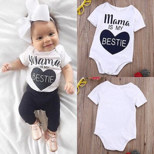 Newborn Girls Boys Baby Bodysuits letter print