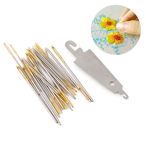 30pcs Stainless Steel Mix Size Large Eye Sewing