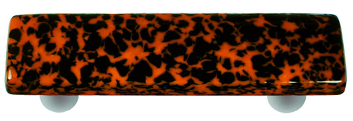 Hot Knobs HK8058-PA Granite Black & Orange Rectangle Glass Cabinet Pul