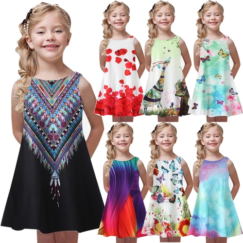 Toddler Girls Summer Princess Dress Kids Baby