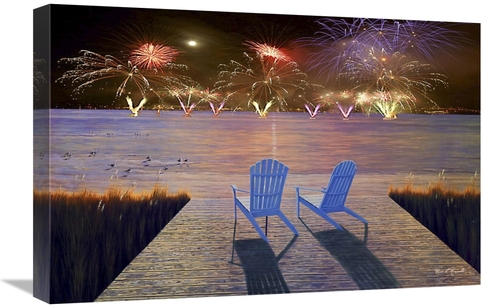 Global Gallery GCS-460435-1624-142 16 x 24 in. Fireworks Over Idle Hou