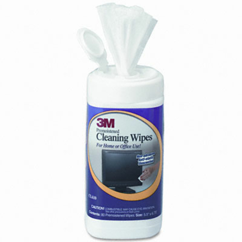 3M CL610 Antistatic Wet Wipes  Cloth  5-1/2 x 6-3/4  White  80/caniste