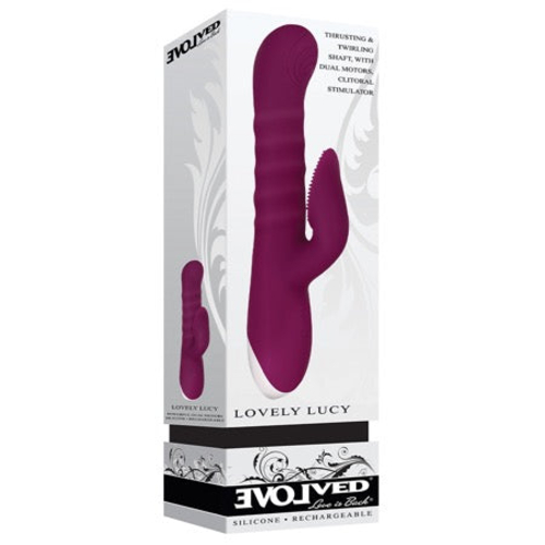 Evolved Lovely Lucy Rechargeable Thrusting Silicone Dual Stimulator