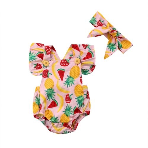 Newborn Baby Girl Fruit Romper Jumpsuit