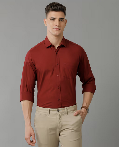 Men'S Full Sleeve Solid Cotton Blend Shirt For Men (Size-S)