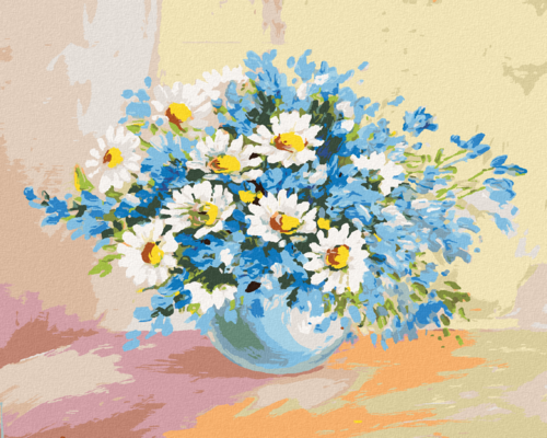 Paint by Numbers - CHAMOMILE AND BLUE FLOWERS