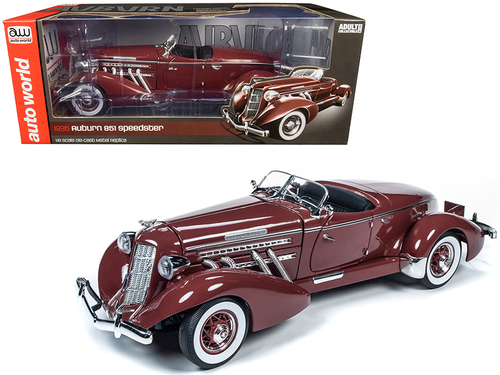 1935 Auburn 851 Speedster Plum Burgundy 1/18 Diecast Model Car by