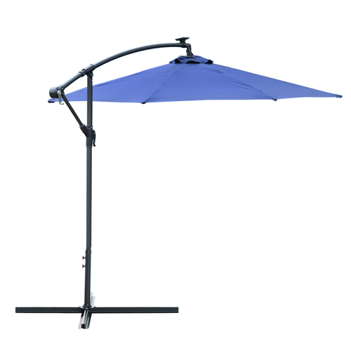 Outsunny 10ft Cantilever Solar Hanging Offset Umbrella LED Lights