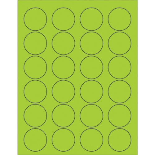 Box Partners LL193GN 1.63 in. Fluorescent Green Circle Laser Labels - 