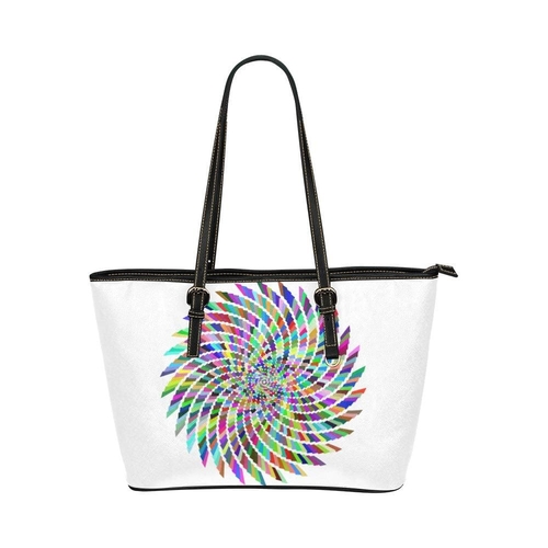 Large Leather Tote Shoulder Bag - White and Wheel T424393