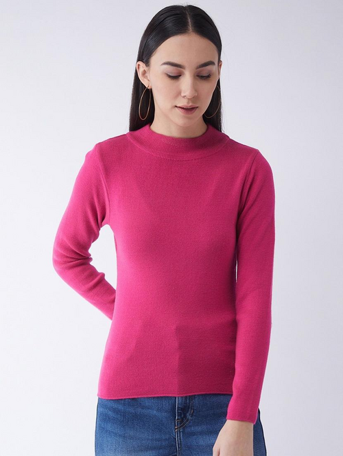 Women's Woollen High Neck Full Sleeves Pullover Sweaters for Winters  