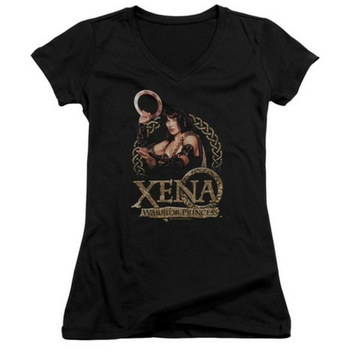 Trevco Xena-Royalty Junior V-Neck Tee, Black - XL