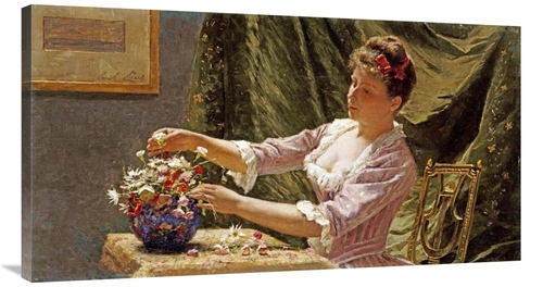 Global Gallery GCS-267863-44-142 44 in. A Young Woman Arranging Flower