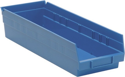 Quantum Storage QSB104BL Economy 4 in. Shelf Bin, Blue - 17.87 x 6