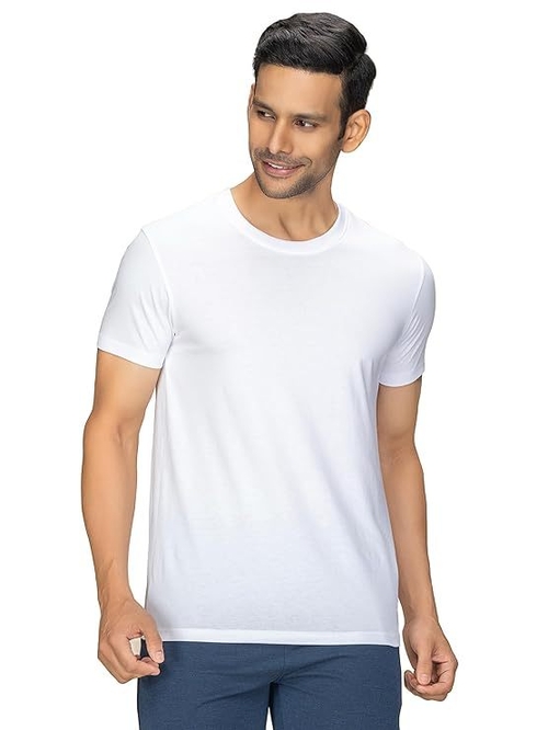 Mens Cotton Solid Regular Fit Round Neck Half Sleeves T-Shirt