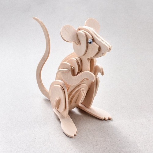 3D Wooden Mouse DIY Kit