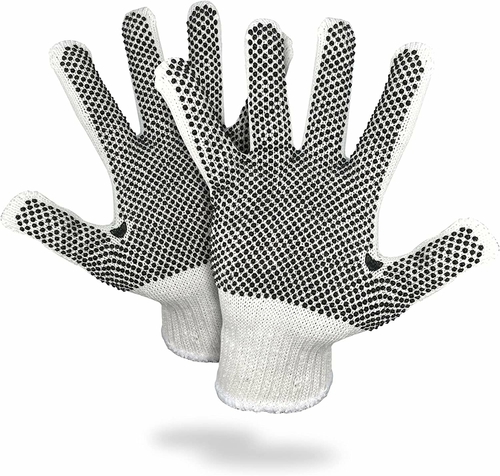 PVC String Knit Work Gloves 10 Size Pack of 12 Safety Work Gloves