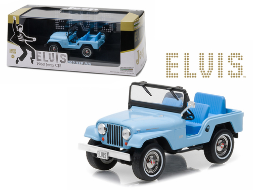 1963 Jeep CJ5 Sierra Blue Elvis Presley (1935-1977) 1/43 Diecast Model