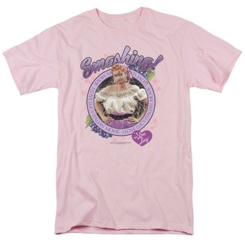 Trevco Lucy-Smashing Short Sleeve Adult 18-1 Tee- Pink - Large