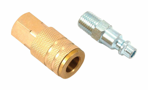Forney 1892553 2 Piece Brass & Steel Air Coupler & Plug Set - 0.25 in.