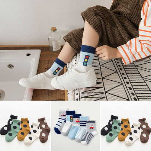 1 8Y 5Pairs/Sets Infant Boy Girl Cotton Socks Crew