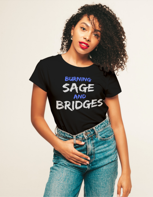 BURNING SAGE AND BRIDGES UNISEX GRAPHIC T-SHIRT