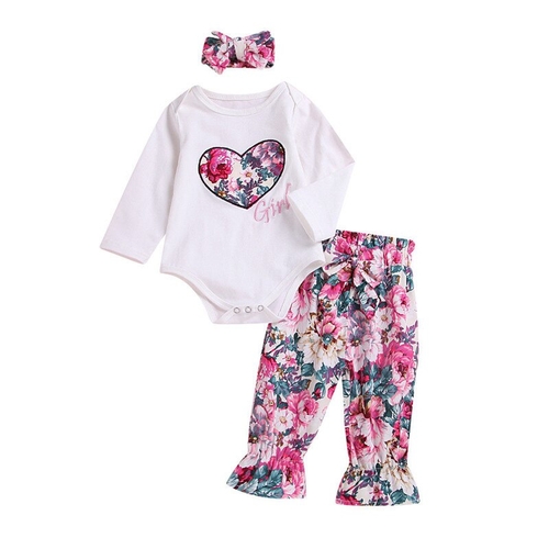 Cute Newborn Baby Girls Cotton Outfits Girl