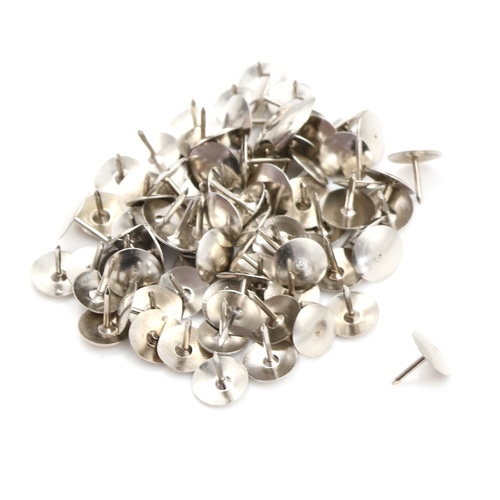 80 Pcs Silver Thumbtacks Tone Corkboard Photo Push