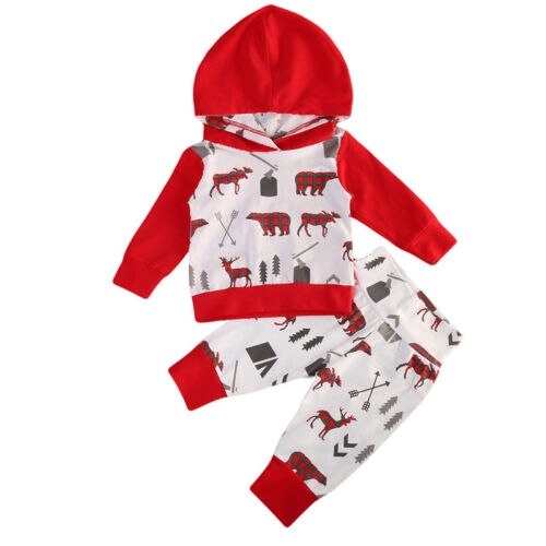 Newborn Toddler Baby Boys Hoodie Tops Pants Home