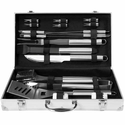 19 Pcs Stainless Steel BBQ Tools Set Kit Grill Cookware Utensils