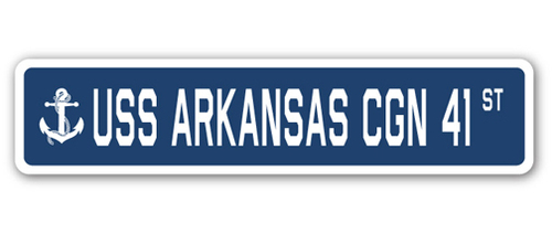 SignMission SSN-Arkansas Cgn 41 4 x 18 in. A-16 Street Sign - USS Arka