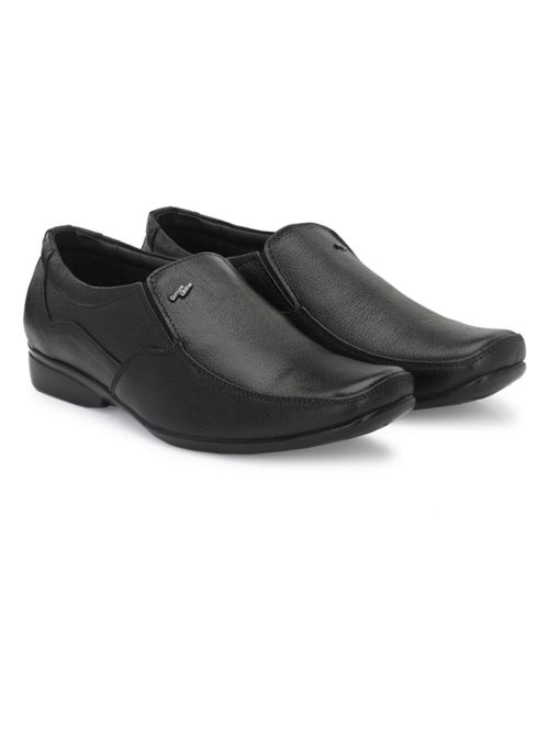 Men Solid Black Slip On Derby(Size10)(Colorblack)