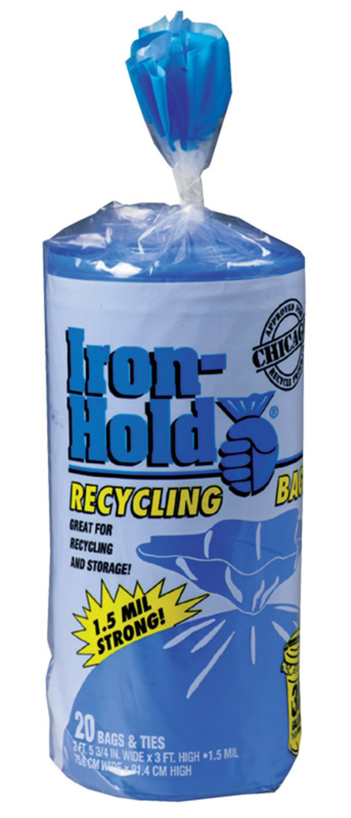 Berry plastics 618811 30 Gal . Iron Hold Recycling Bags- pack of 6