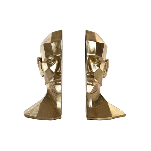 Bookend DKD Home Decor Golden Face Resin Glam (23 x 16 x 24 cm)