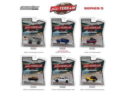 All Terrain Series 5, 6pc Diecast Car Set 1/64 Diecast Model Cars by