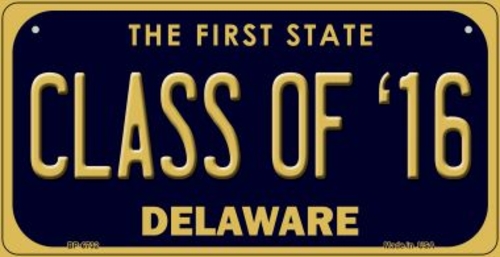Smart Blonde BP-6732 Class of 16 Delaware Novelty Metal Bicycle Plate 