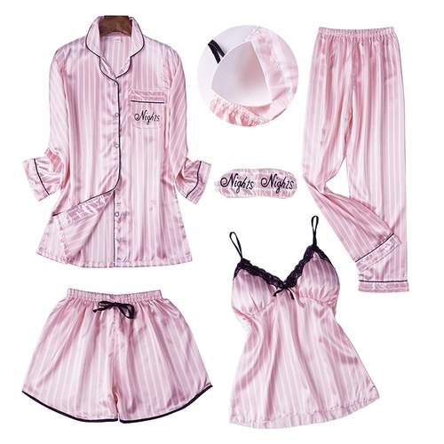 5 Pieces Homewear Home Suit 2019 Summer Pajamas